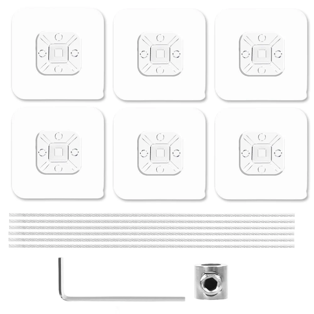 6 pcs Adjustable TV Safety Straps Stainless Steel No Drill Anti Tip Furniture Anchors for Child Safety and Furniture Support