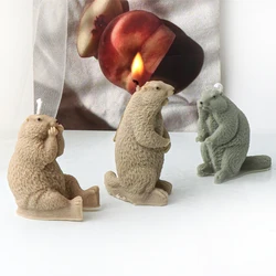 3D Animals Groundhogs Hedgehogs Candle Silicone Mold DIY Handmade Cute Animals Aromatherapy Candle Gypsum Resin Making Mould