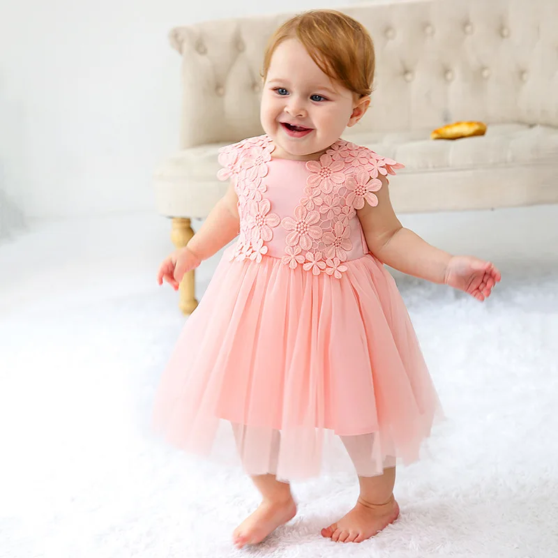 Baby Girls Infant Baptism Dresses 1 Year Birthday Princess Wedding Ball Gown Tulle Tutu Dresses  Clothes Princess Party Toddler