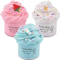 3 Pack Butter Slime Set Super Soft and Non Sticky Diy Surprise Slime Kids Party Interactive Educational Toys Slime Set 70ml*3