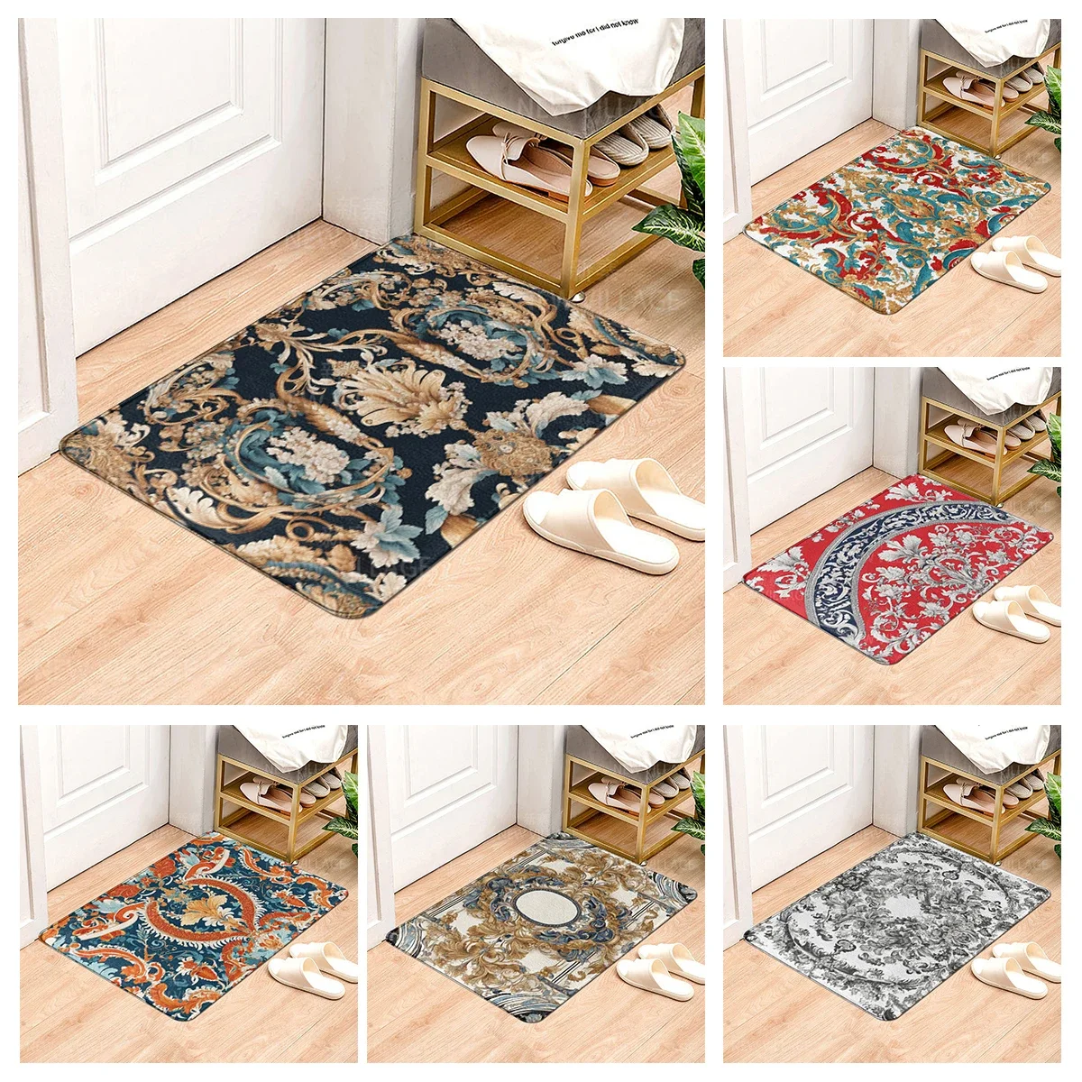 

House entrance carpet Home door mat Modern Nordic style Room Bath Foot bathroom non-slip Kitchen water absorption rugs Abstract