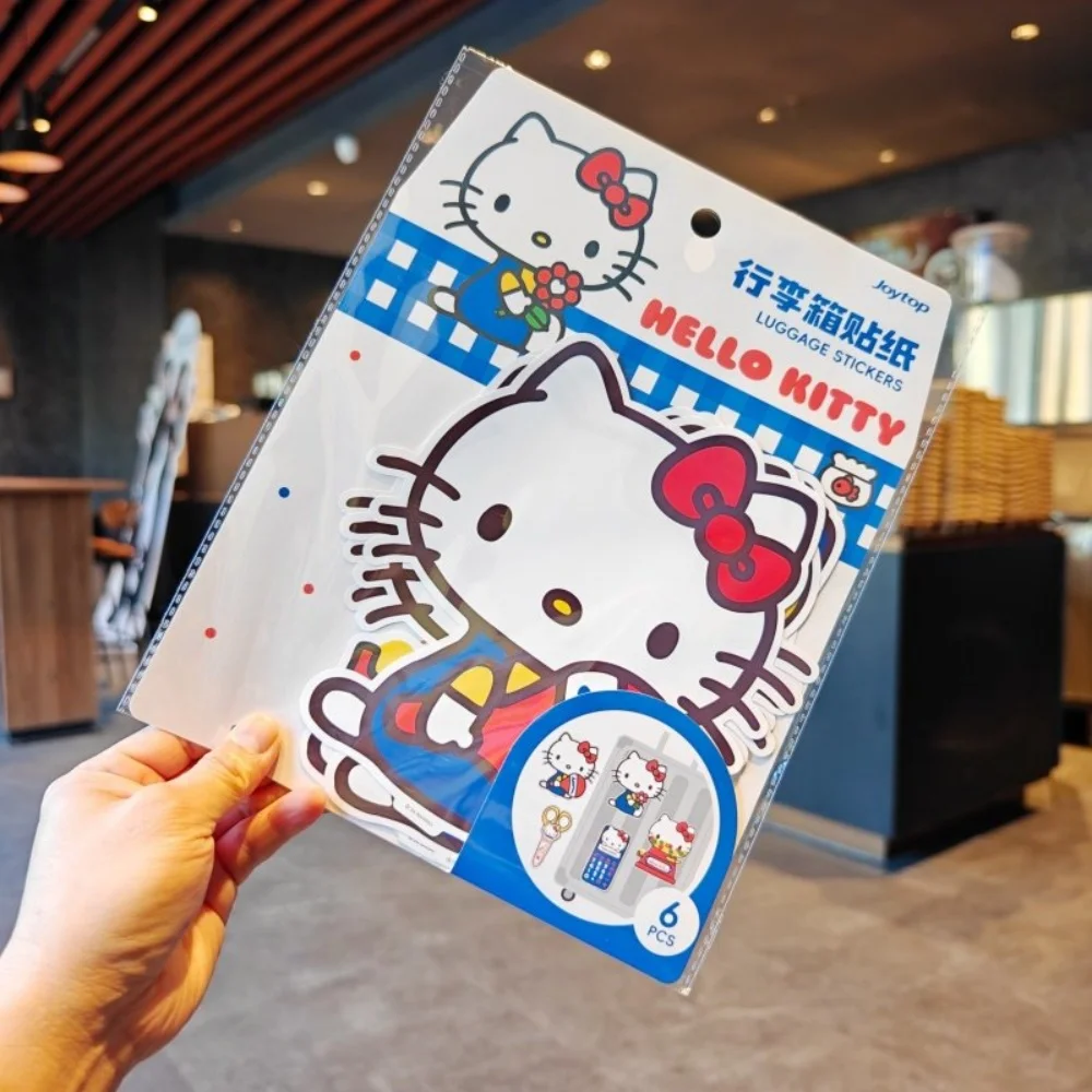 정품 만화 산리오 헬로 키티 여행가방 대형 스티커 장식 노트북 라벨 장식 스티커 소녀 선물