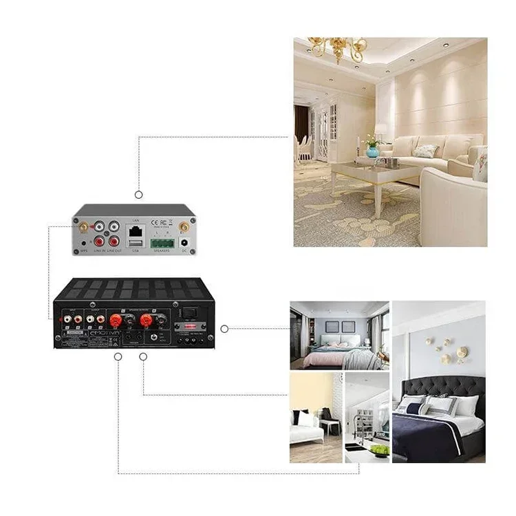2025 A50 Home Audio Receiver Gerät WLAN Multiroom Audio Gerät Airply DLNA Connect Qplay Leistungsverstärker