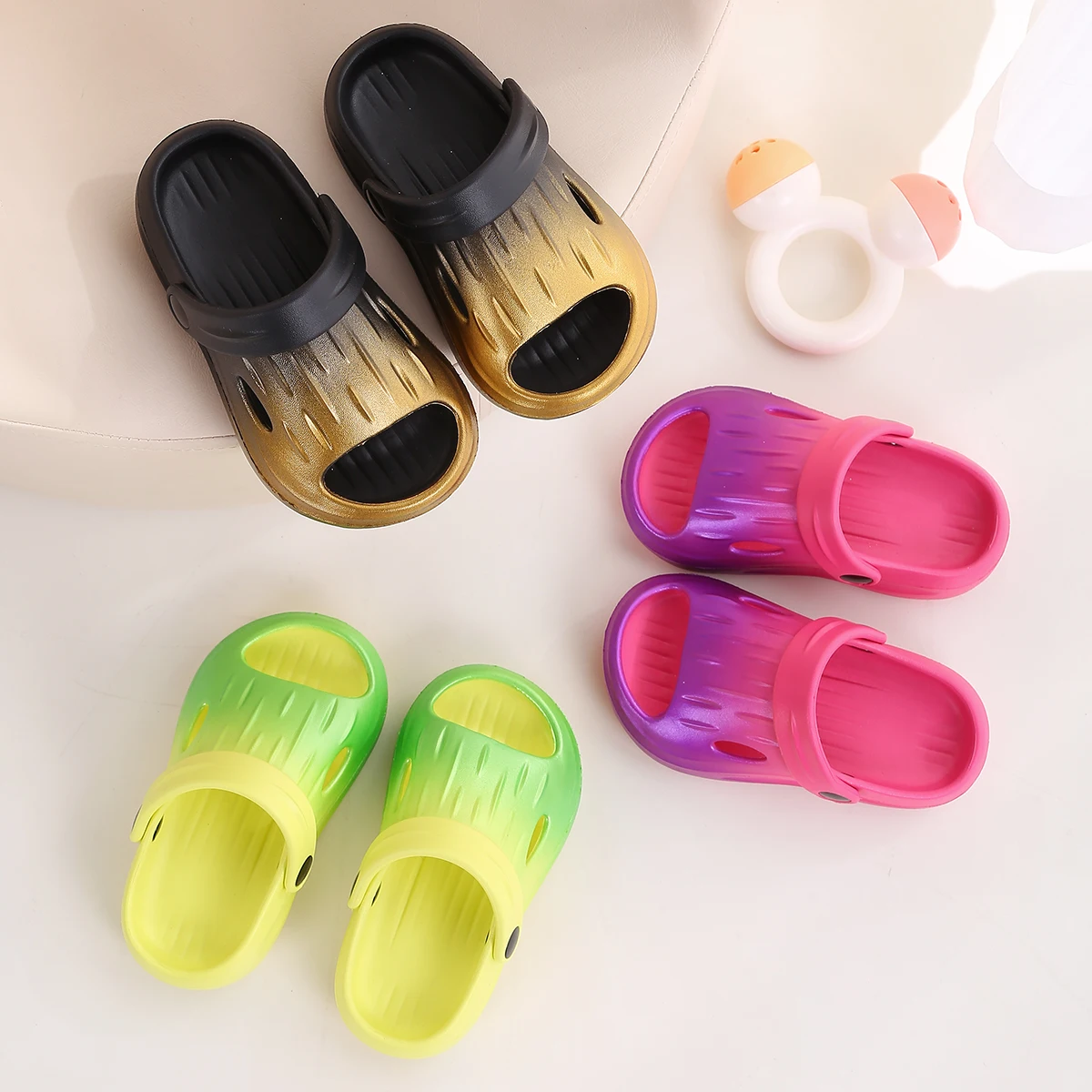 Casual Mixed Color Breathable Clogs For girls, Quick Drying Lightweight Anti Slip Clogs For Indoor Shower Pool, All Seasons