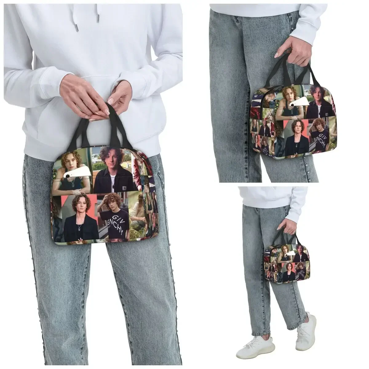 Mason Thames Collage Insulated Lunch Bag for Kids School Cooler Thermal Food Box Tote Portable Lunch Boxes Container
