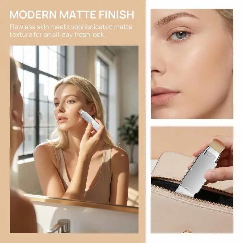 Ivory White Two-In-One Color-Changing Foundation Stick, Light And Thin Texture, Moisturizing, Matte