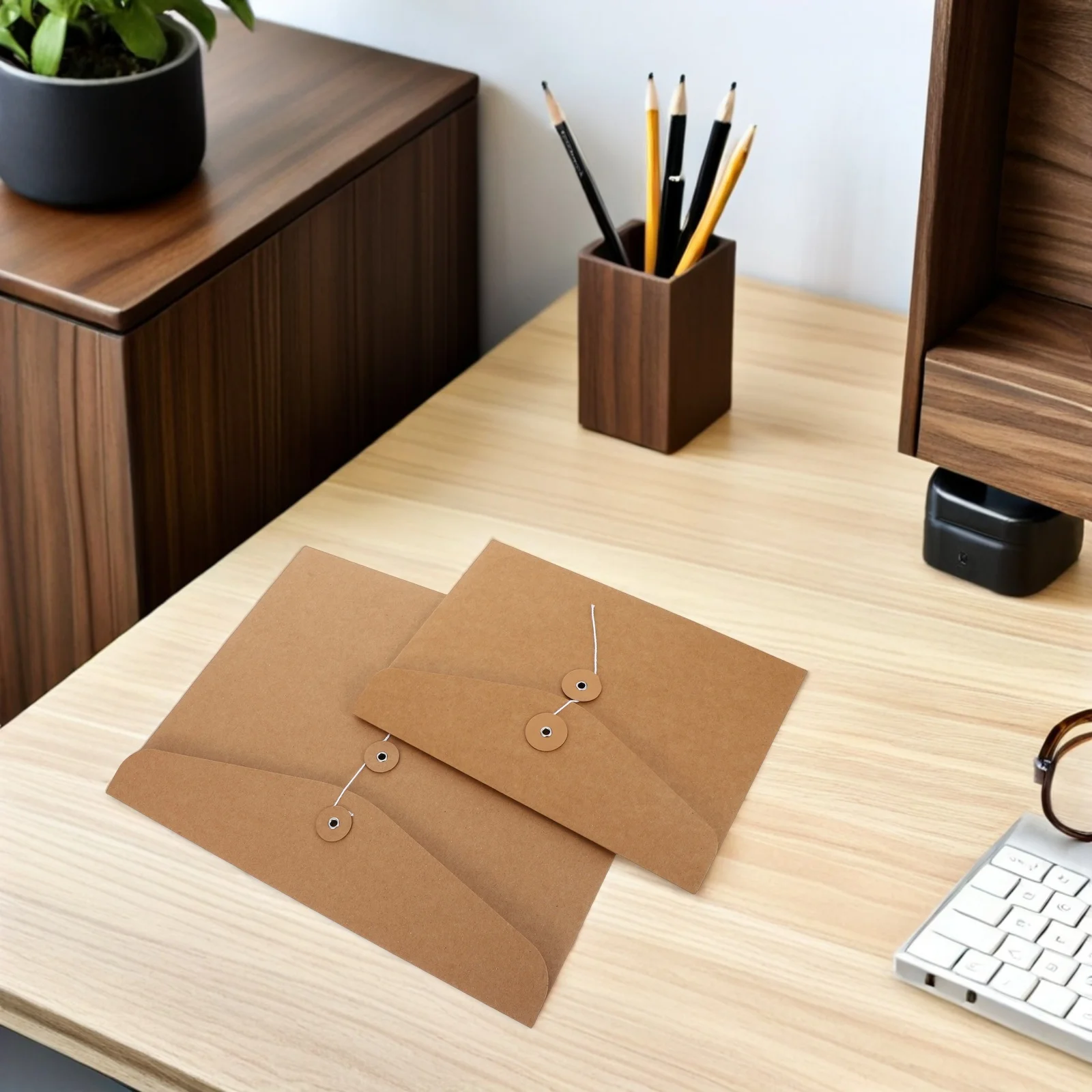 10 قطعة A4 A5 ملف مغلف المجلدات كرافت ورقة منظم المستندات سترة مع سلسلة إغلاق جيوب أفقية لمكتب المدرسة