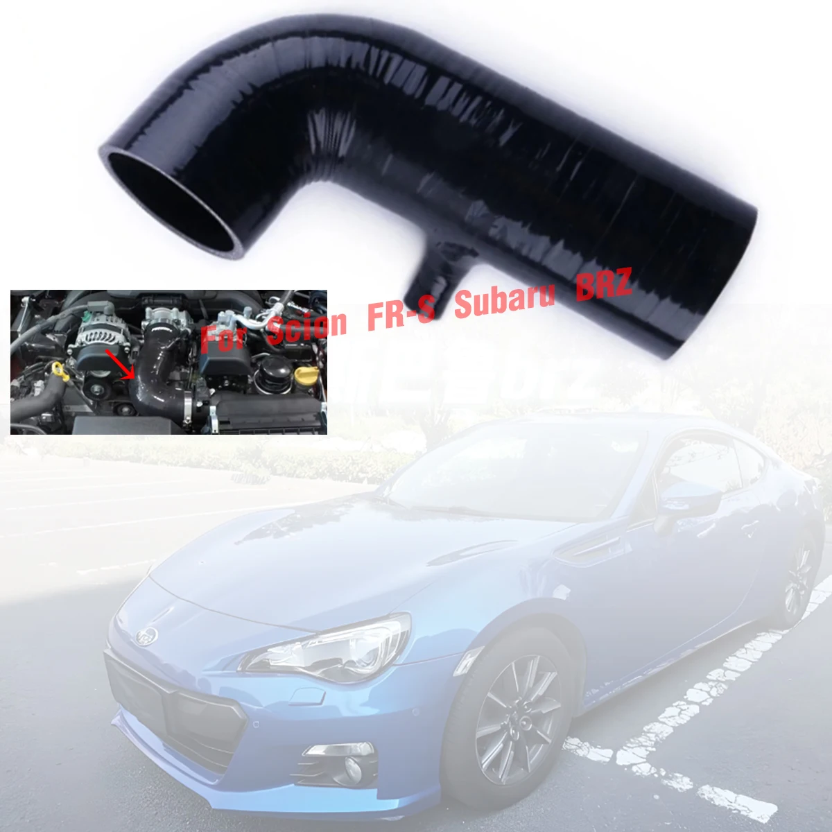 

4ply Black For 2013-2017 Subaru BRZ/Scion FR-S/Toyata GT86 Silicone Intake Inlet Hose 2014 2015 2016