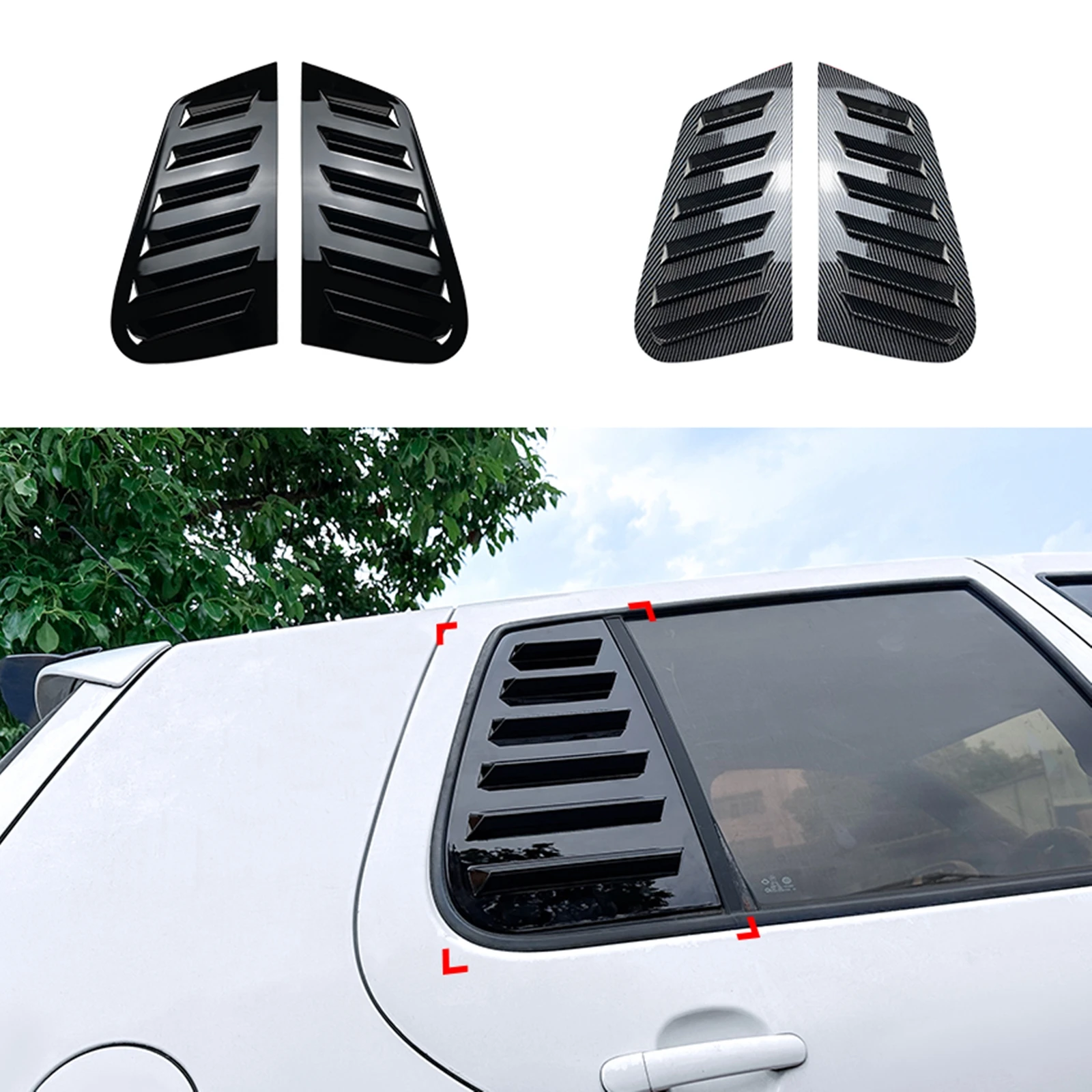 

2 Pieces Rear Side Window Shutter Trim Windshield Shade Blind Cover For Volkswagen Golf 4 MK4 IV GFK 1997-2006