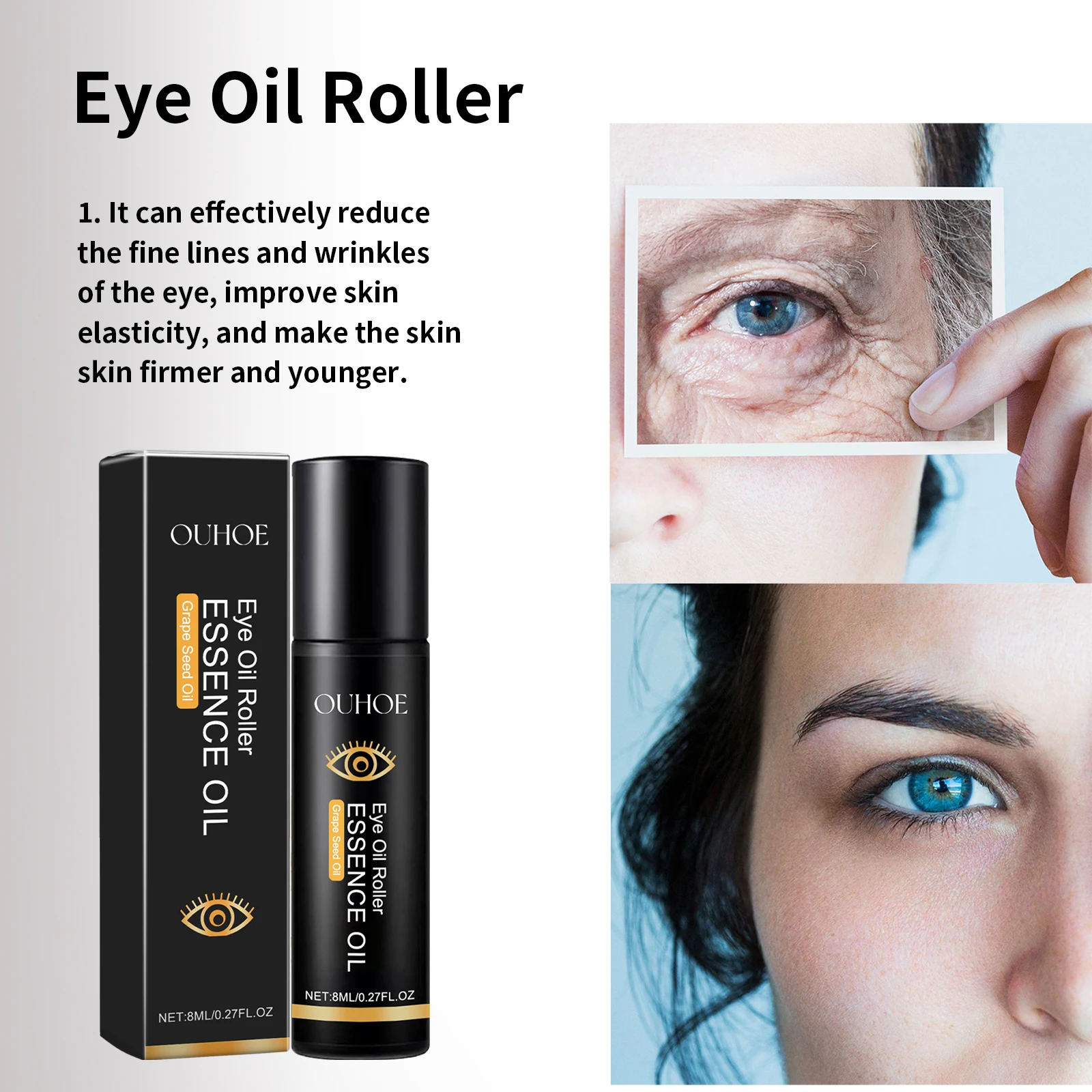 Esencia para ojos con glicerina, aclara las ojeras y las bolsas para los ojos, crema hidratante y reafirmante para los ojos, aceite de esencia, productos para el cuidado de la piel de los ojos