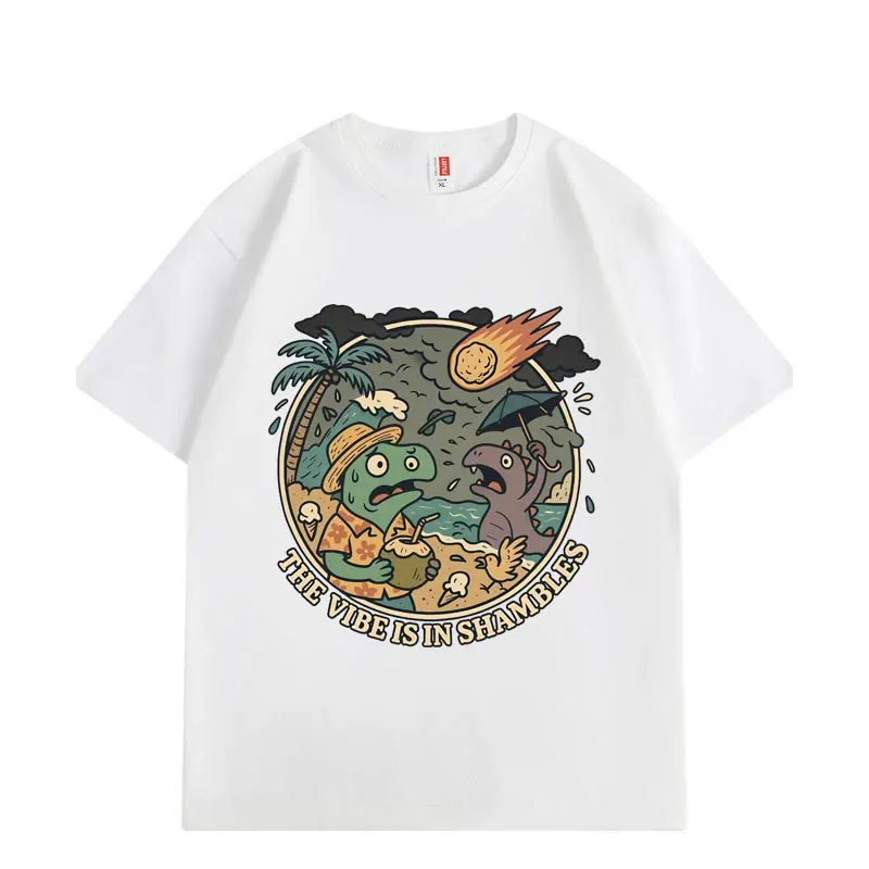 

The Vibes Are in Shambles Funny Meme T-shirt Men Women Fashion Vintage Short Sleeve T-shirts Summer High Quality Cotton T Shirt