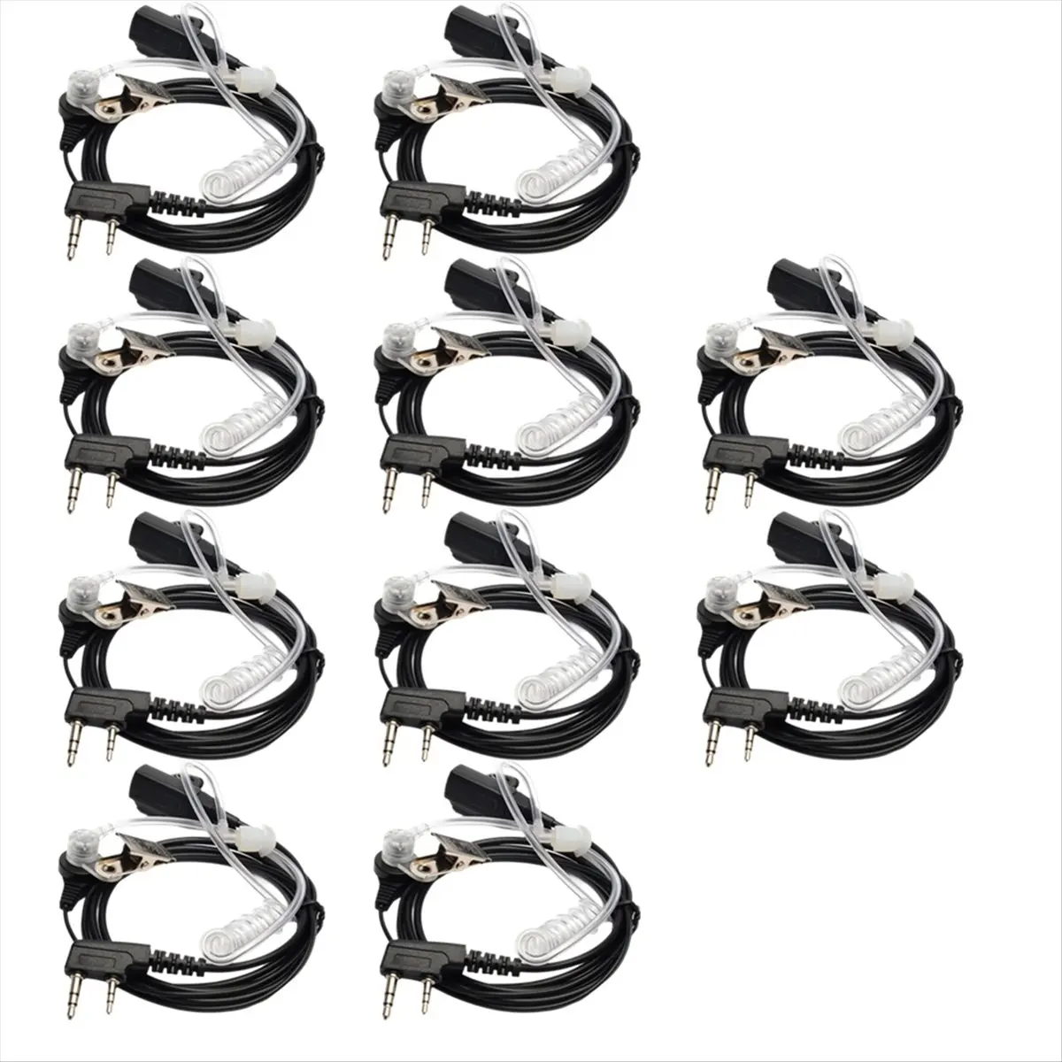 ^&*Summer sale- Air Duct Earphones Headsets with Transparent Ducts Universal Earphones 10pcs