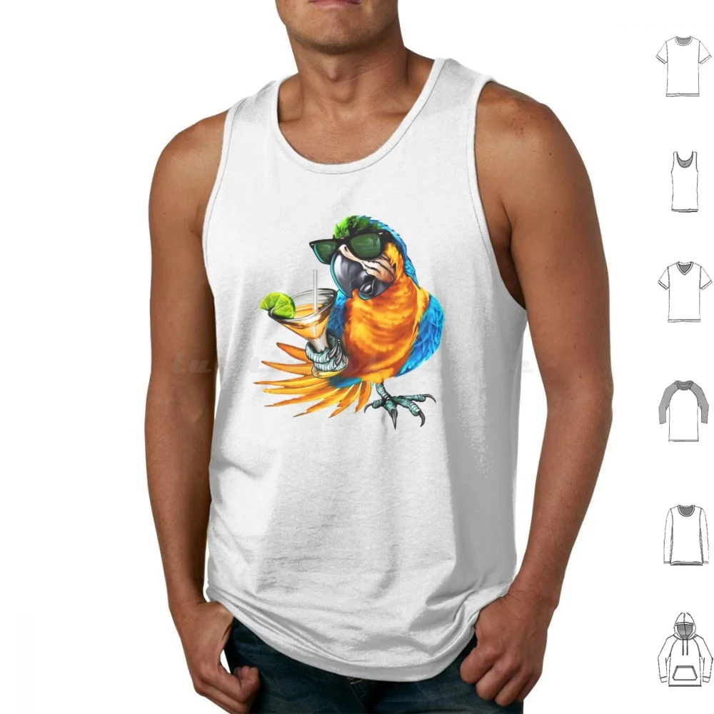 

Bird Parrot Head Sugar Perfect Gift Tank Tops Vest Sleeveless Jimmy Buffett Music Band Banana Beach Jimmy Buffett All Parrot