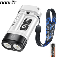 BORUiT U10 LED Flashlight 880LM Super Bright Portable Mini Torch Magnetic Work Light Use 14500 Battery Camping Pocket Lantern