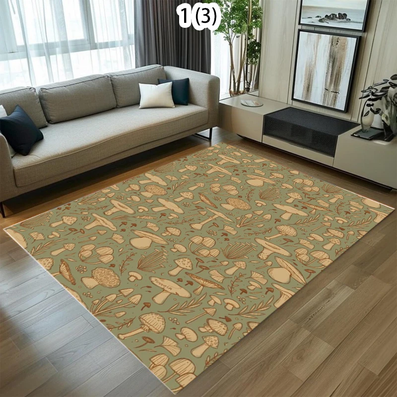 Vintage Area Rug Soft Non-Slip Washable Carpet Retro Forest Floor Mat for Bedroom and Living Room Light Luxury Decor