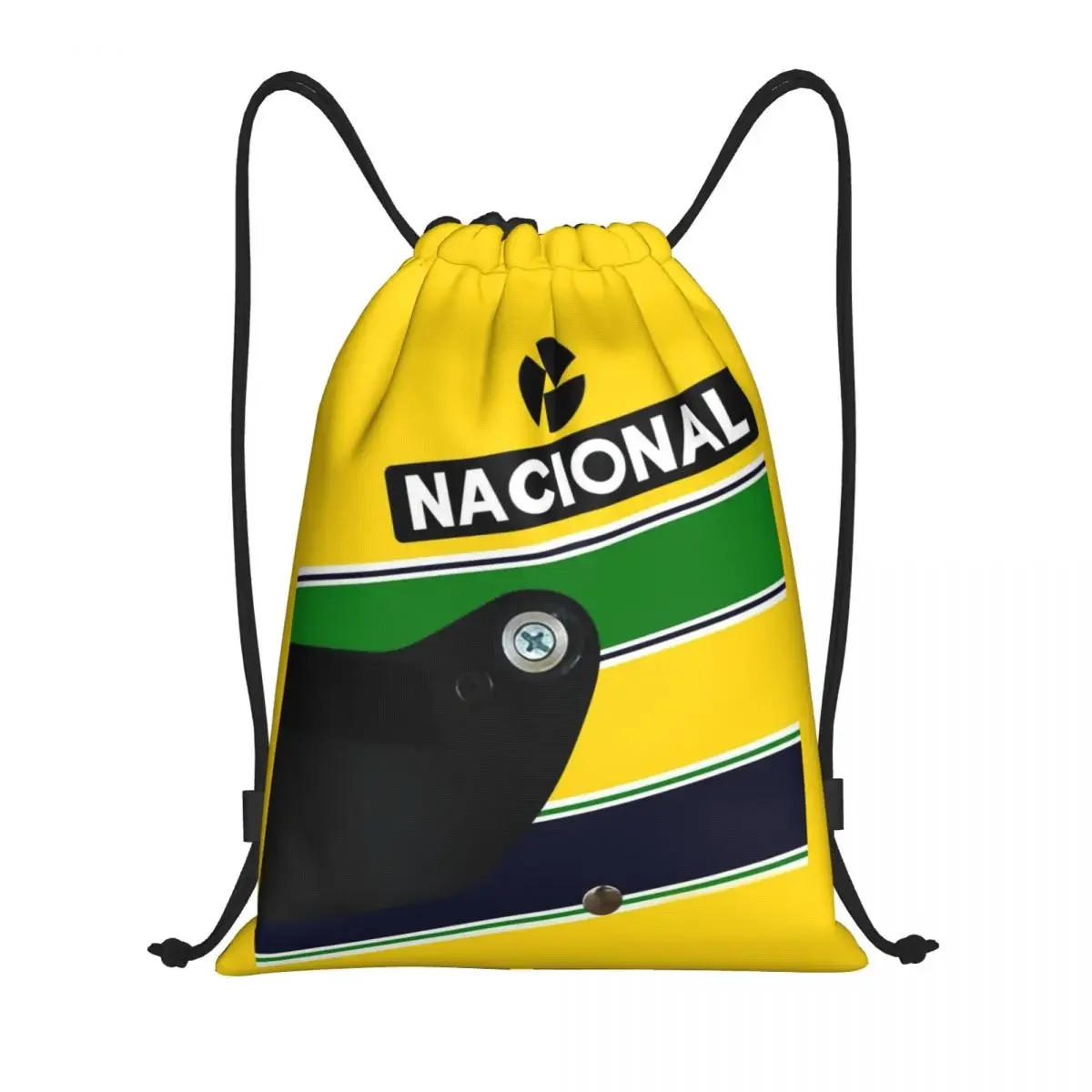 

Ayrton Senna Racing Drawstring Backpack Gym Sports Sackpack Senna Helmet String Bags for Running