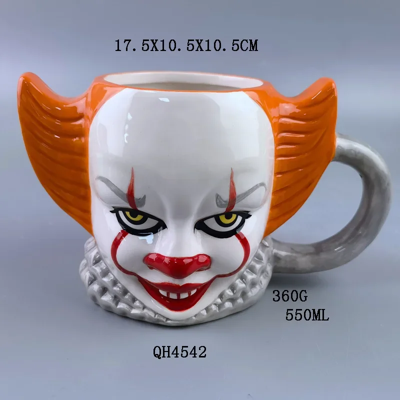 Carefully selected Halloween Exclusive Gift new 3D clown mug, Soul Night horror hood, escape room movie peripheral water cup