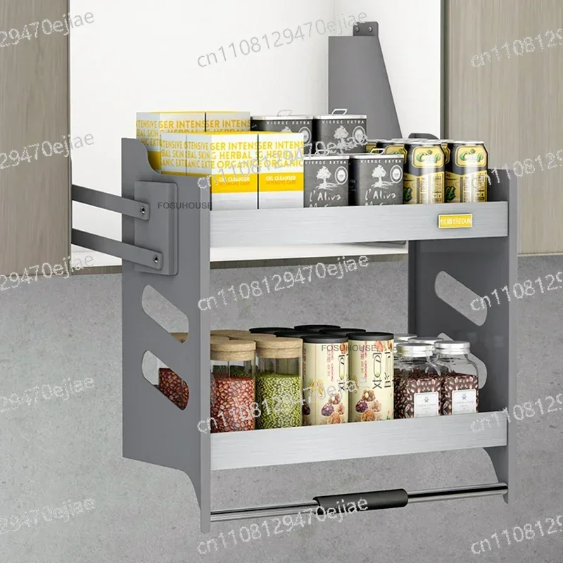 

Creative Stainless Steel Kitchen Cabinets Storage Rack Kitchen Auxiliary Wall Cabinet Lift Basket Modern Kitchen Furniture Home