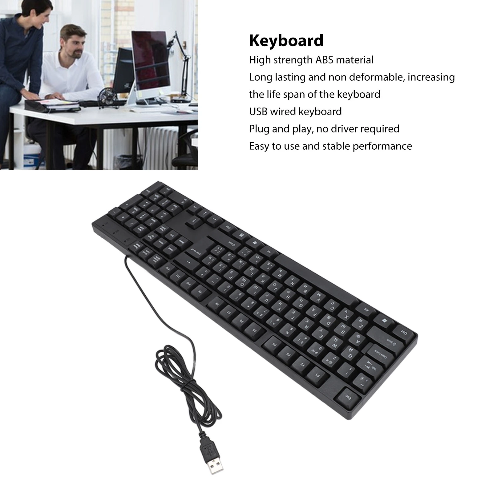 1 قطعة K1800 لوحة مفاتيح لغة الأقلية 104 مفاتيح 4.2ft كابل تصميم مريح USB لوحة مفاتيح ألعاب الكمبيوتر السلكية #4