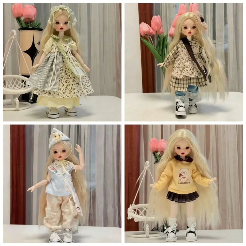 DIY 30cm Doll Clothes Cartoon Mini 1/6 BJD Doll Outfit Set Casual Style Gift Doll Overall Suit for 1/6 BJD Dolls