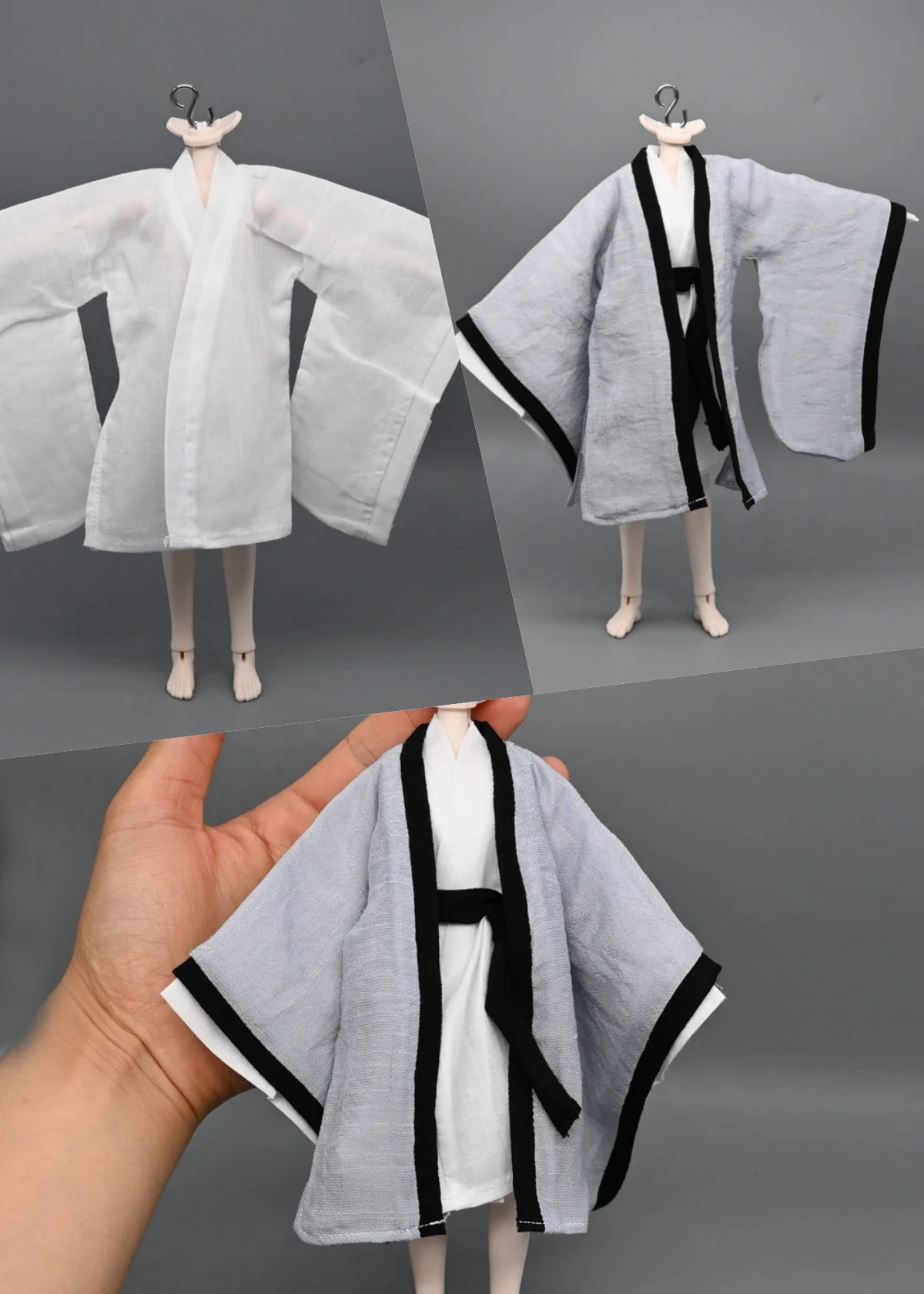 【Nur Kleidung】Handgefertigtes 1/12 langes Hanfu-Kostüm mit weiten Ärmeln für 6 Zoll große ob22 ob24 bjd ymy azone Actionfiguren