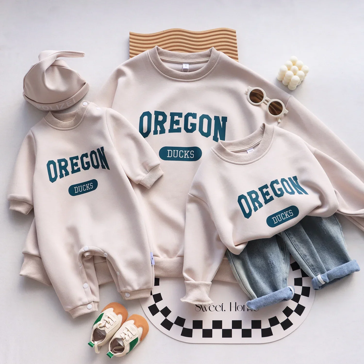 Suitable for The Photo of The Family Clothing New Mother and Daughter Son Hoodie A Family of Three Mother and Son Cotton Hoodies