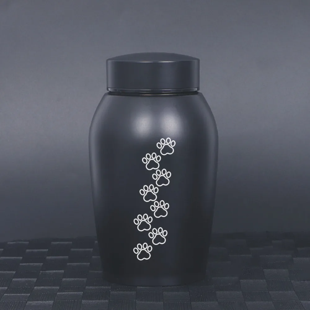 

Columbarium Stainless Steel Pet Ashes Urn Black Portable Pet Cremation Urn Moisture-Proof Sealed Funeral Urn Funeral Supplies