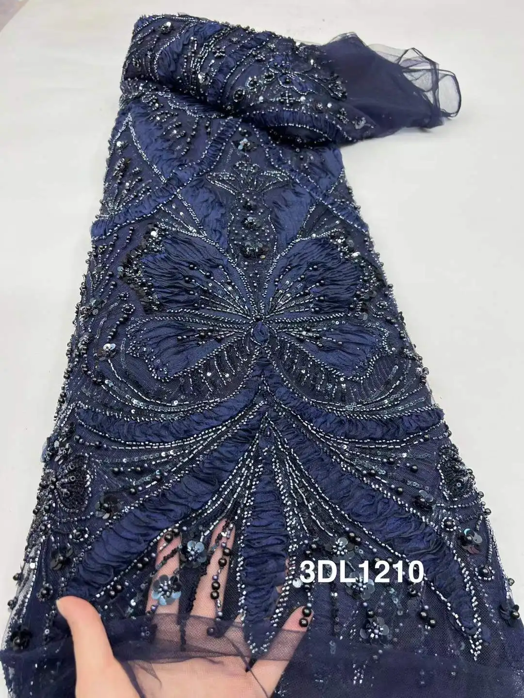 Африканская кружевная ткань с блестками, 2025 г., высокое качество, тюль, кружево, французский нигерийский жених, кружевная ткань с бисером для шитья свадебного платья