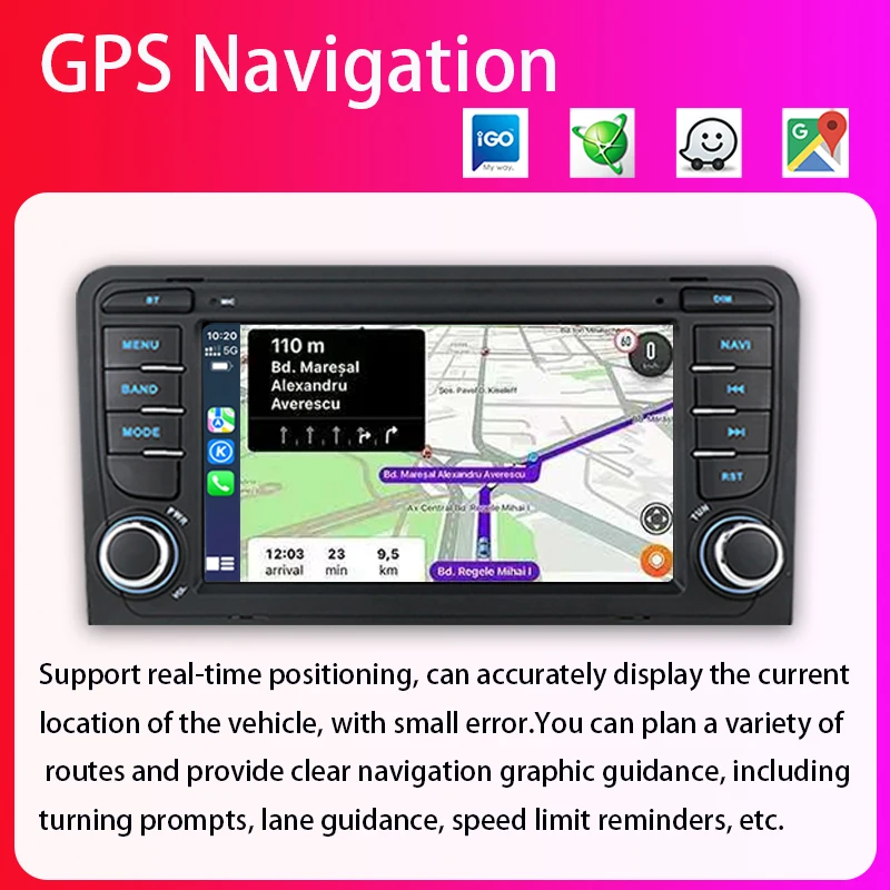 FOR  Audi A3 (2003-2010)(7inch Screen) Car Radio Android 13 Wireless Carplay Multimedia Video Player