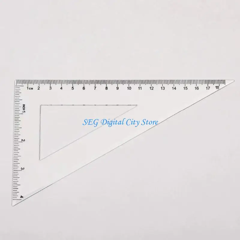 U75B Mathematical Drawing Ruler with Set Square Protractor Straight Ruler For Student