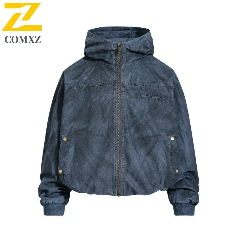 

COMXZ Men's Jackets Loose Fit Camping Trip Cargo Hooded Style Travel Edgy Windbreaker Jacket Daily Walk Outdoor Design Coat