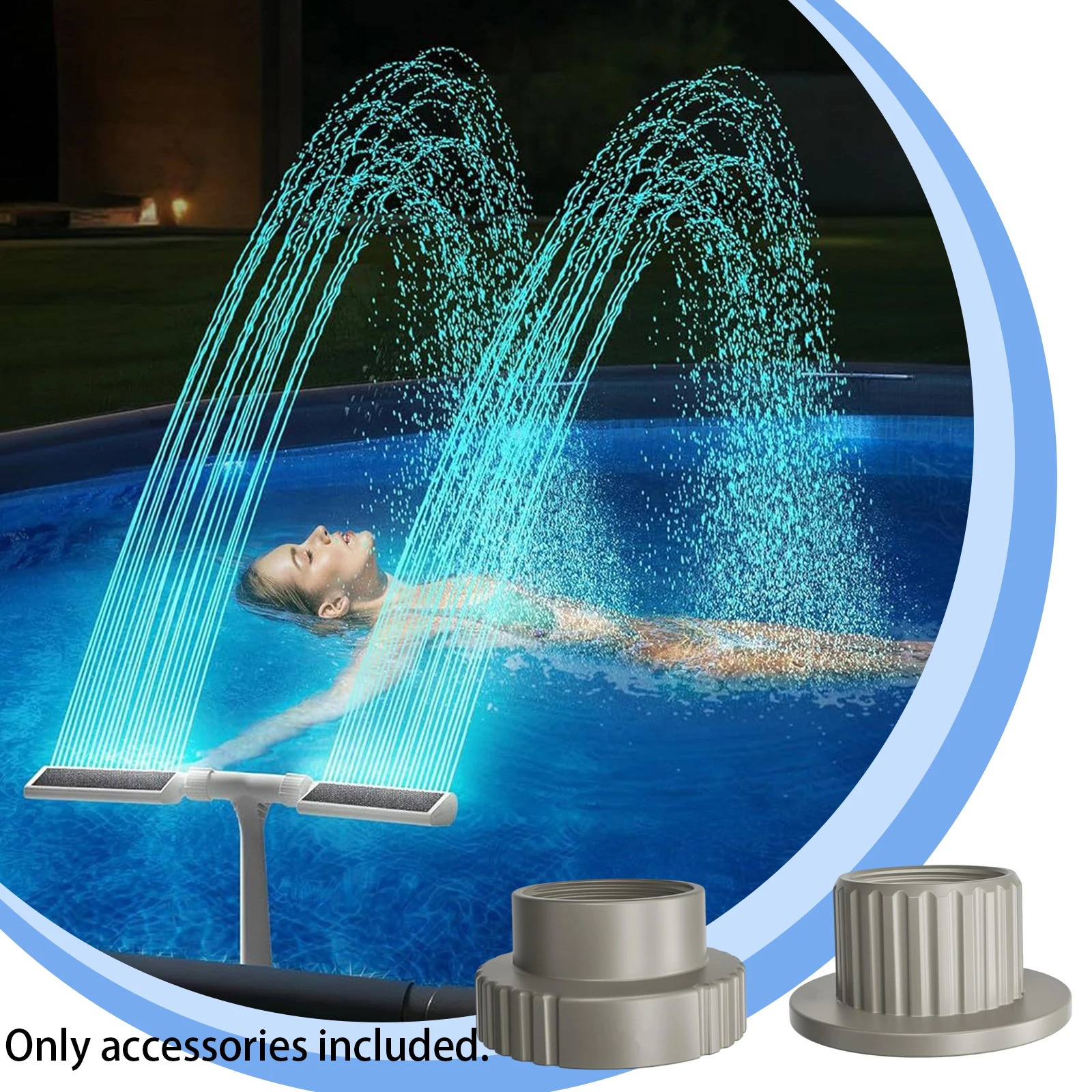 2Pcs Pool Fountain Adapter Set Non-Slip Ground Pool Fountain Adapters ABS Swimming Pools Equipment For SummerWave & Funsicle
