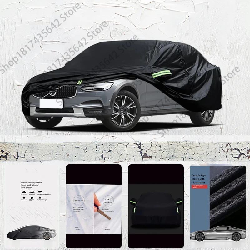 

For Volvo V90 Car cover Black outdoor fully covered with snow and UV protection waterproof Sun Shade Snow Rain Wind Resistant