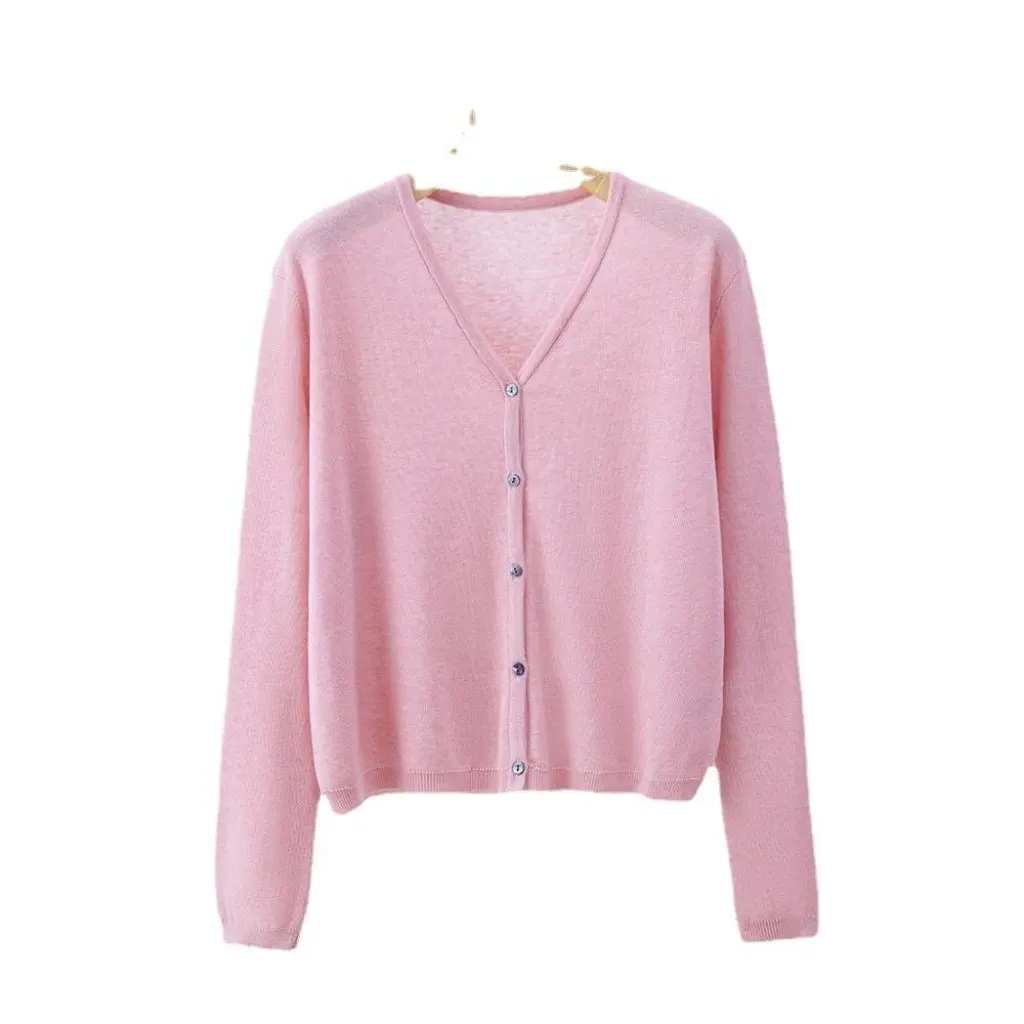 

Элегантный вязаный кардиган с длинными рукавами, свитер из 60% тонкой шерсти, однотонный универсальный осенне-зимний модный женский топ