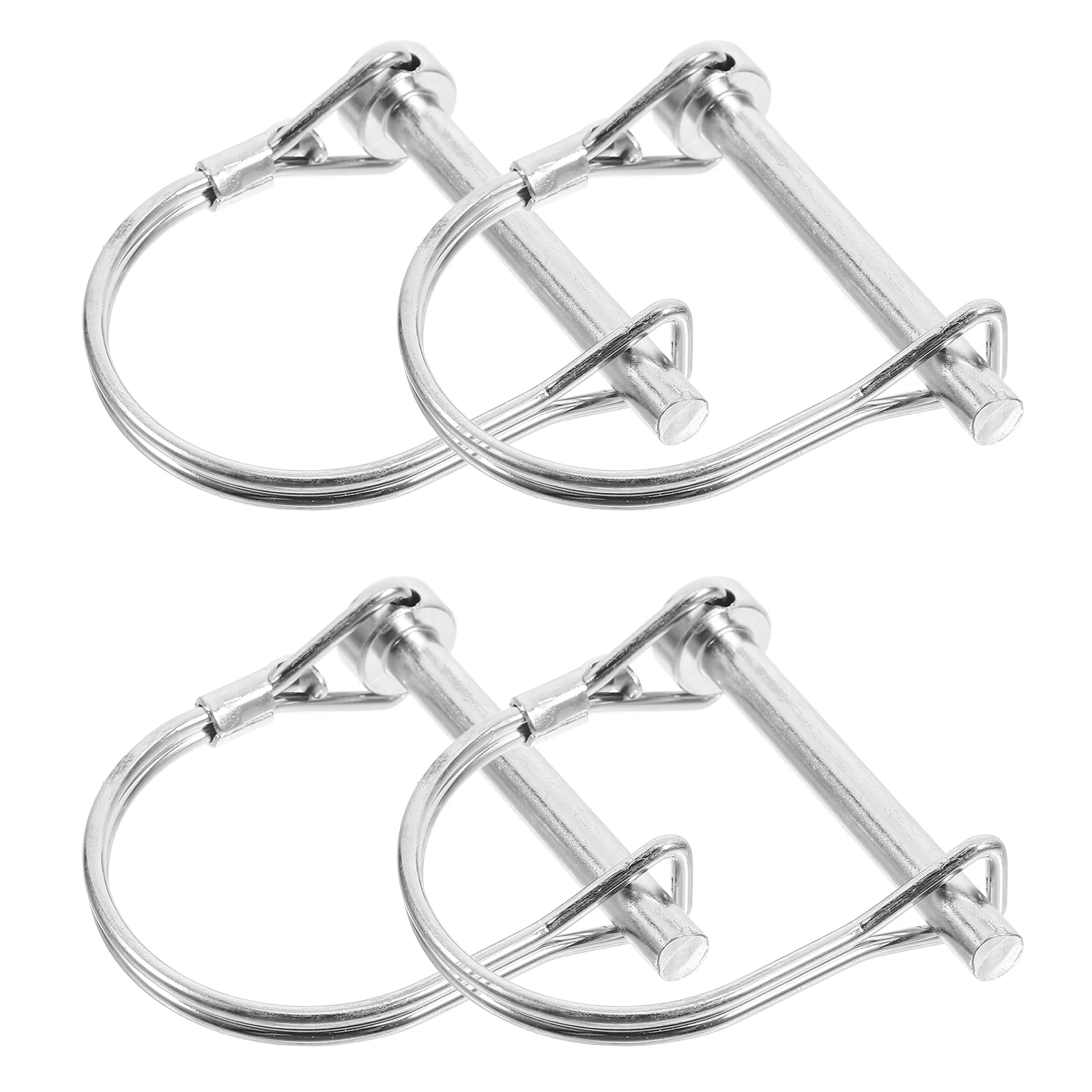 

4 Pcs Galvanized Carbon Steel Wire Lock 1/4 Inch Coupler Trailer Hitch Pin M6x50mm Farm Garden Secure Shaft Locking