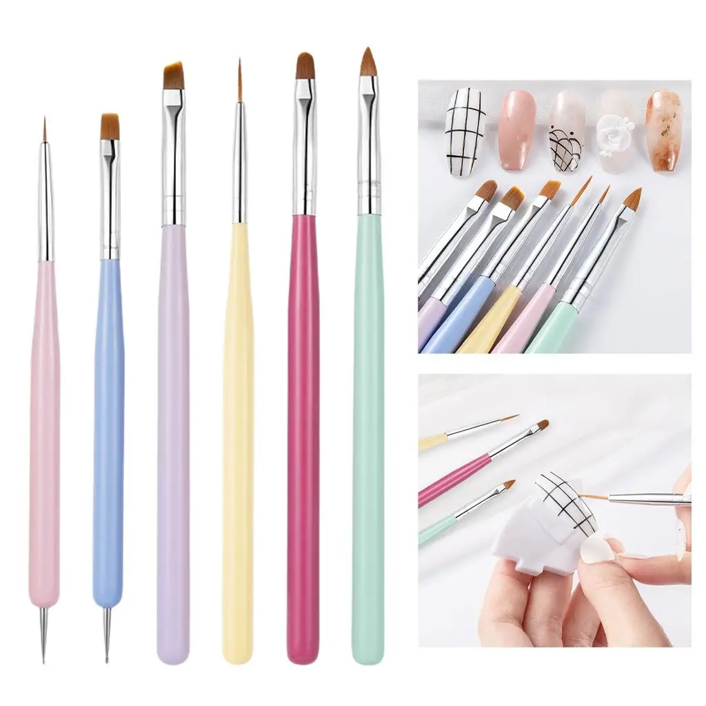 Bâton de pointillage pour salon de peinture polonaise, accessoires de manucure, ensemble d'outils pour fleurs, 6 pièces