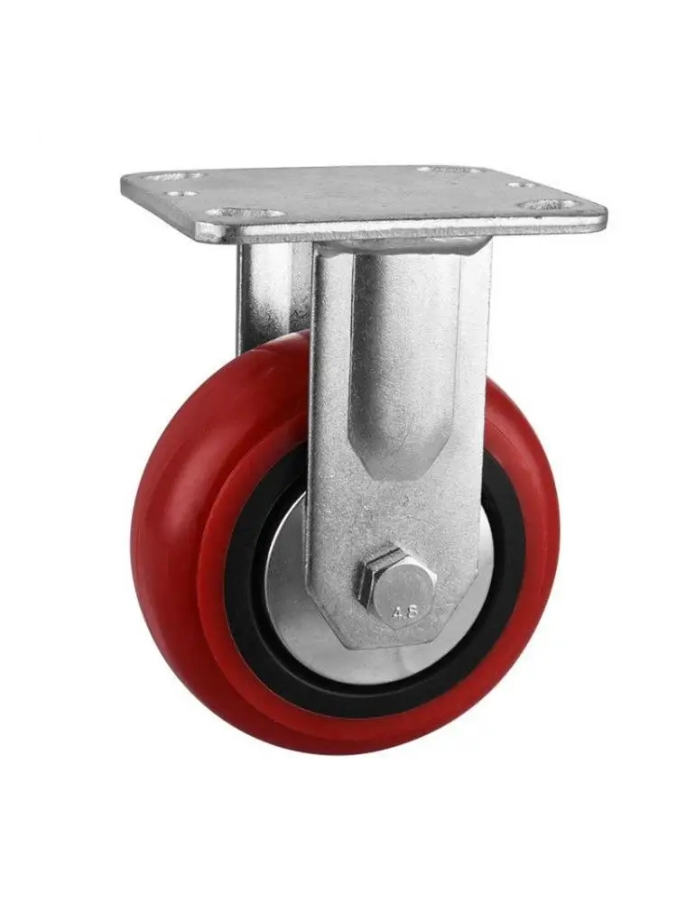 1 Pcs 5 Inch Heavy Red Directional Wheel Diameter 125 Korean Fixed Caster Logistics Turnover Trolley Foot Maximum Load 250kg