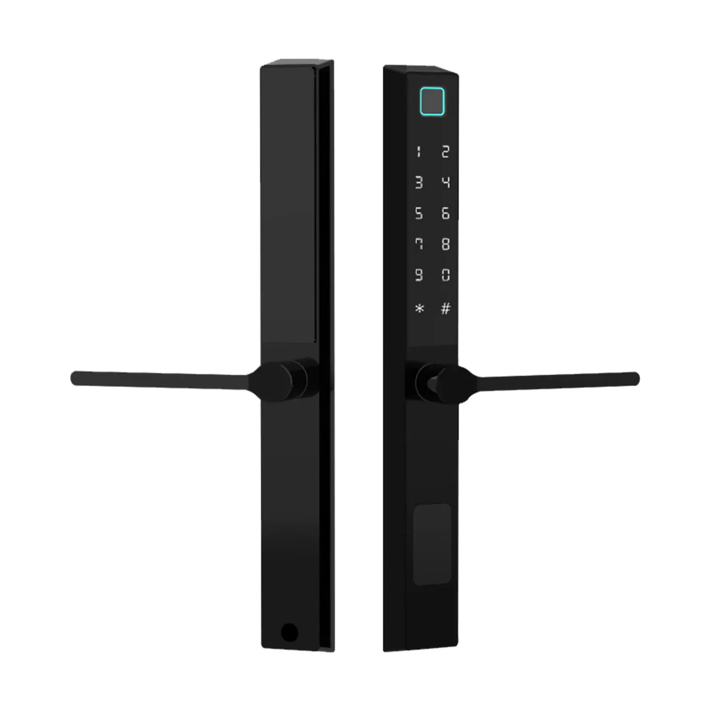 Waterproof Smart Door Lock for Narrow Doors Heavy Duty Aluminum Alloy Tempered Glass Electronic Glass Door Security
