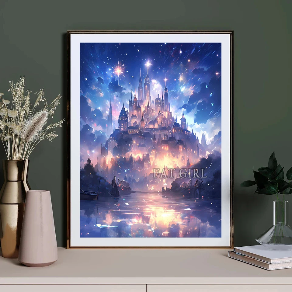 New Arrival Dream Fireworks Castle Pictures Diy Diamond Painting Full Square Diamond Mosaic 5d Diamond Embroidery Nordic Decor