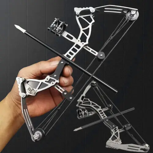 9.5inch Mini Compound Bow Arrow Set 12lb Archery Target Shooting Children Toy Gift