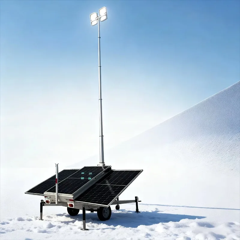 Mobile Light Tower Hydraulic Lifting Telescopic Mast High Lumen LED Lighting Waterproof Dustproof Outdoor Emergency Tower Custom