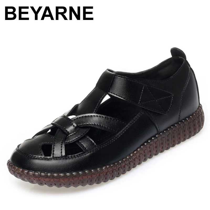 

Women's Summer Sandals 2024 New Cut-out Flat Women's Shoes Genuine Leather Large Size Hole Shoes Ladies