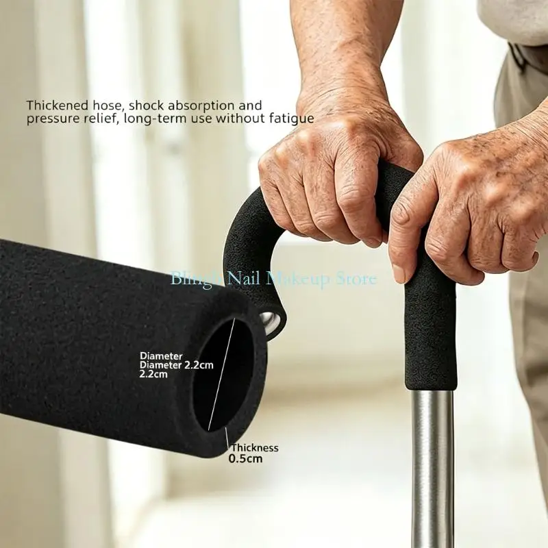 28TA NonSlip Cane Grip Covers, 22mm Inner Diameter Handle Sleeves with Cushioned Contact Layer Slide On Fit for Everyday Walking