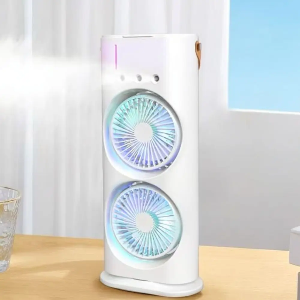 Desktop Dual Head Spray Fan USB Electric Cooler Portable Air Cooling Device For YQ Office Home Desk Quiet Airflow Solution