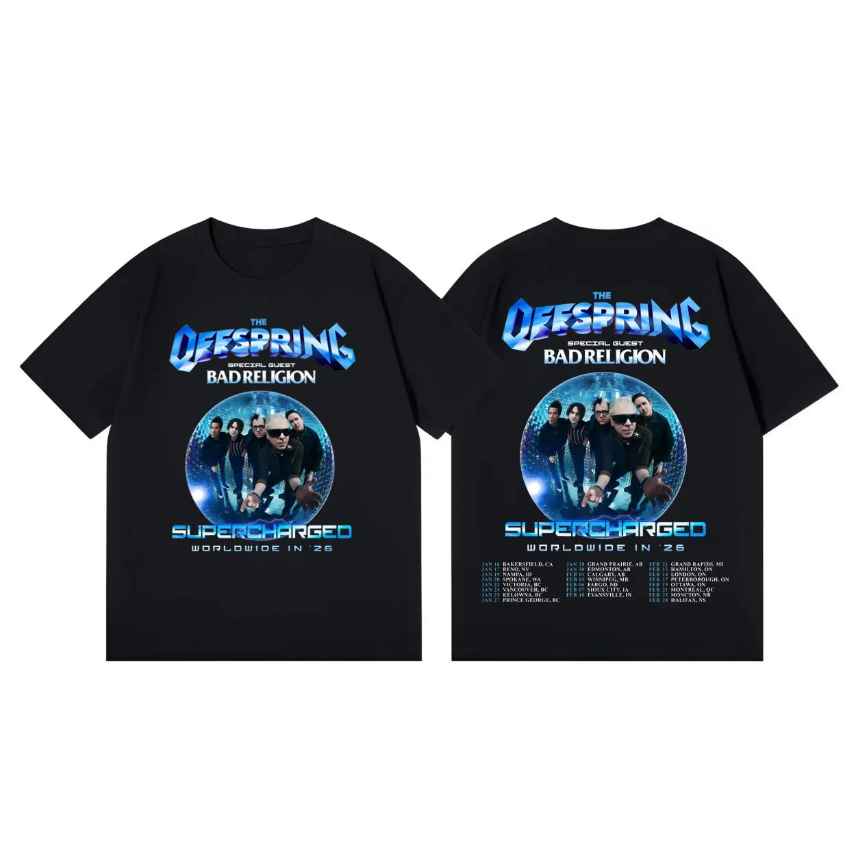 

Punk Rock Band The Offspring Supercharged Tour 2026 Graphic T Shirts High Quality Fashion T-shirt Unisex Casual Cotton T-shirts