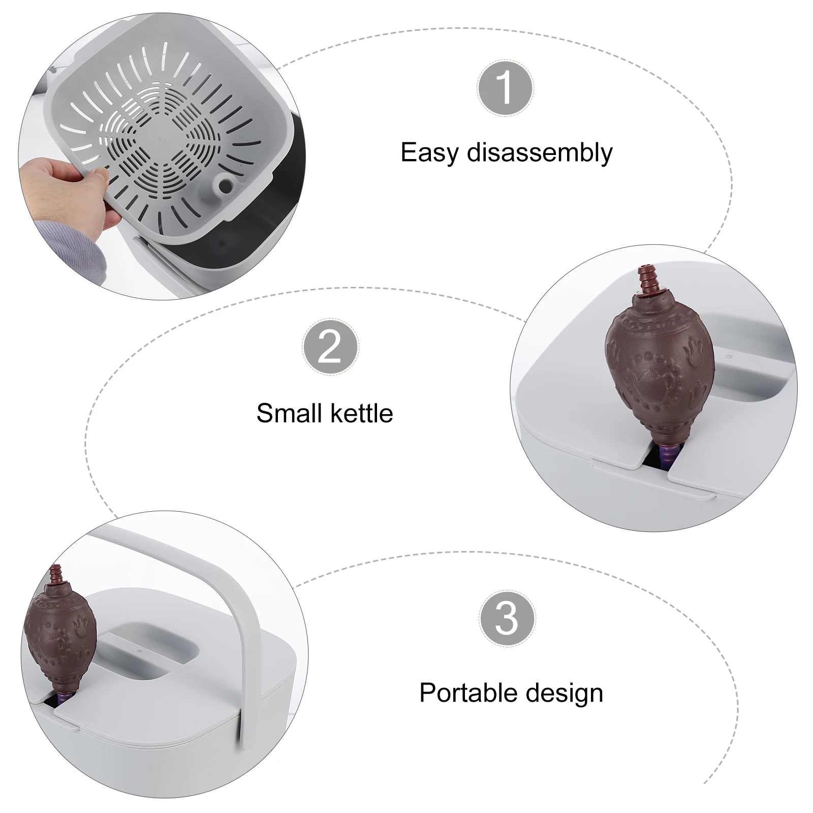 

Tea Dross Bucket Gray Home Kitchen Hotel Office Large Capacity Portable Handle Tea Residue Filter Garbage Can Storage Holder