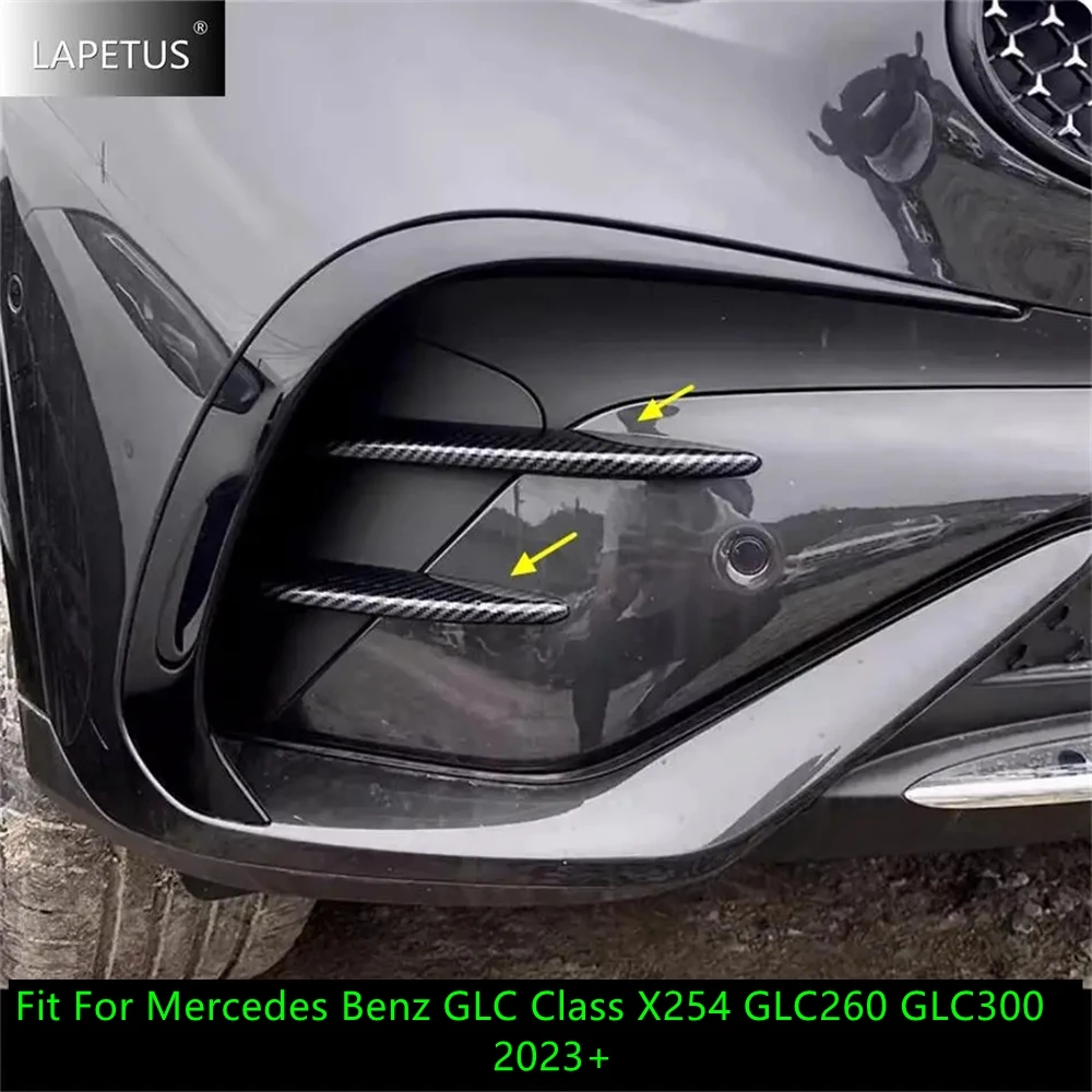 

For Mercedes Benz GLC Class X254 GLC260 GLC300 2023 2024 Car Accessories Front Bumper Fog Lights Grille Eyebrow Strip Cover Trim