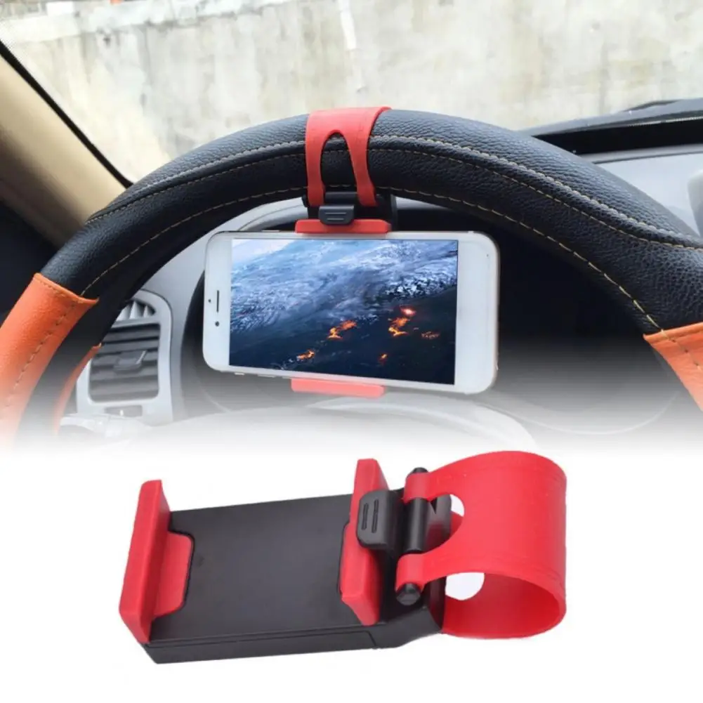 Stable Mini Strong Bearing Capacity Good Hardness Auto Steering Wheel Phone Supporting Stand Phone Rack Safe Driving