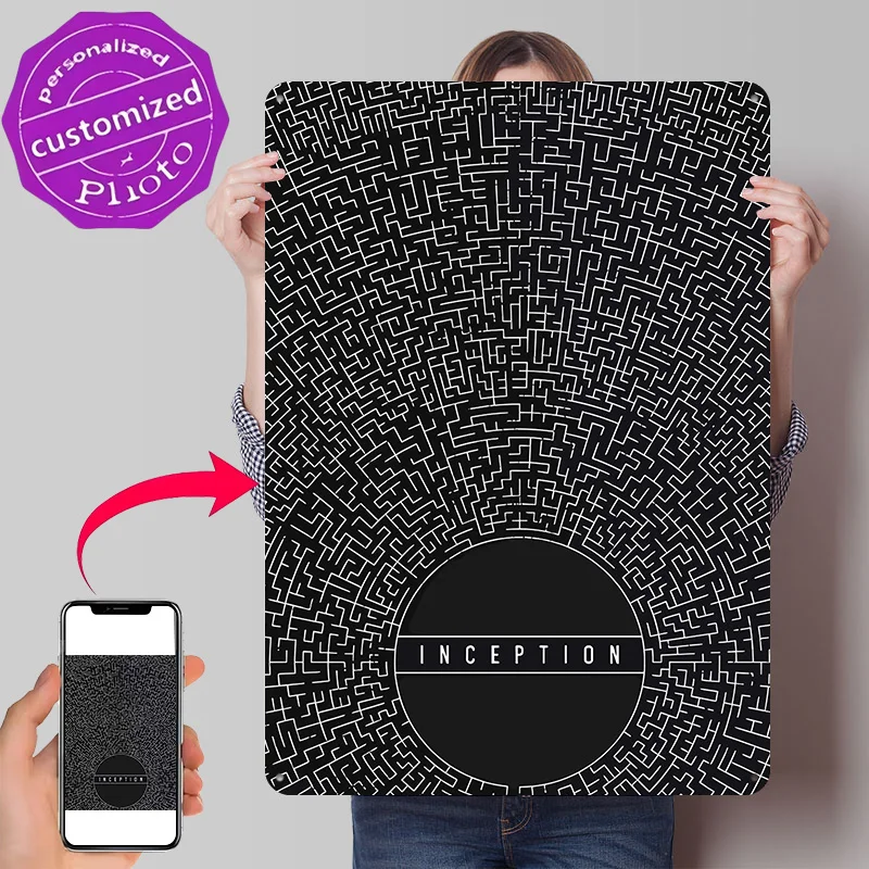 Inception Maze Metal Poster Perfect Gift for Fans Lovers Personalized Wall Art Metal Sign for Decor Luxury Home Decorations Room