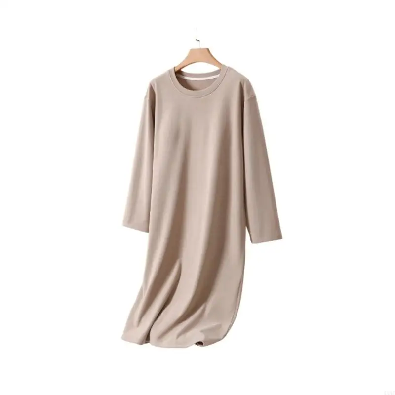 

Зимняя ночная рубашка для беременных, эластичная одежда для сна для кормящих мам, ночное белье со встроенной поддержкой груди, с